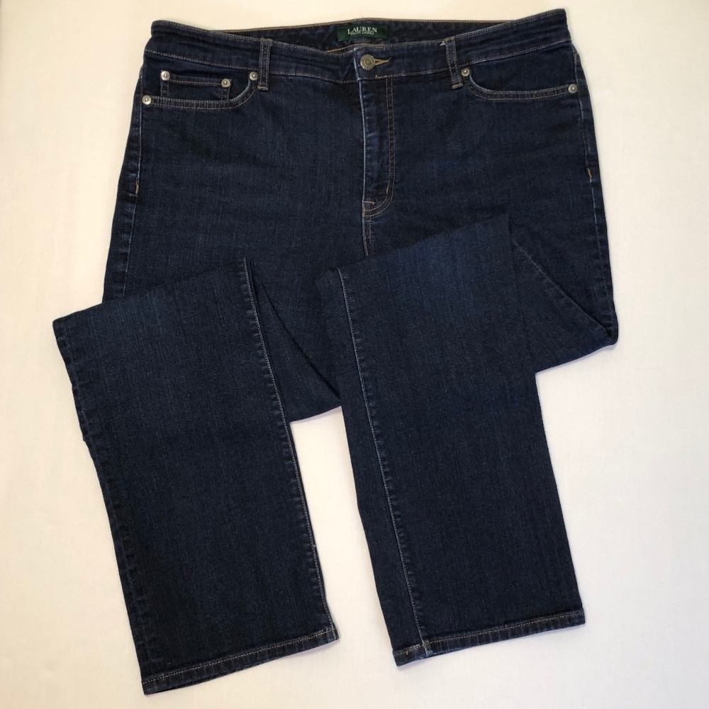 Lauren Ralph Lauren Jeans Womens 16 Dark Wash Mid Rise
